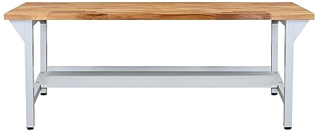 PROREGAL Werkbank Giant Rhino Plus | HxBxT 84x200x70cm | Traglast 500kg | Lichtgrau | Werkstatttisch Werktisch Packtisch Arbeitstisch
