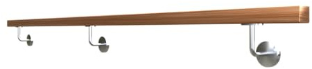 Sellon24® Holz Eiche Wandhandlauf eckig 40x40 Holzhandlauf Geländer Rohr Treppen Halterung (200cm / 3x0117 / 40x40)