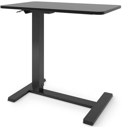 ESMART EACM-121BB tavolino pneumatico su ruote | 71 × 40 cm, nero, altezza 64–99 cm, tavolino mobile per laptop, letto, divano, cameretta e home office