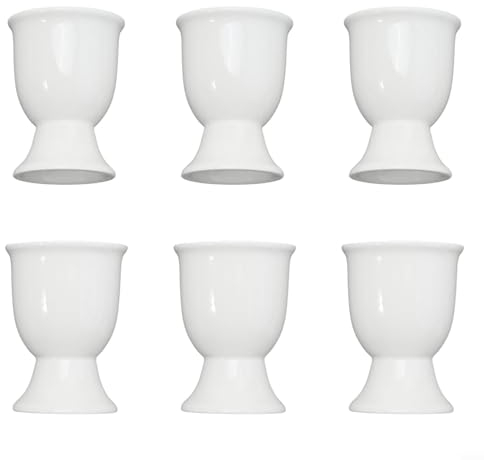 Juego de 6 hueveras de cerámica para huevos duros blandos, soporte para desayuno, cocina, fiesta, comedor, utensilios de cocina