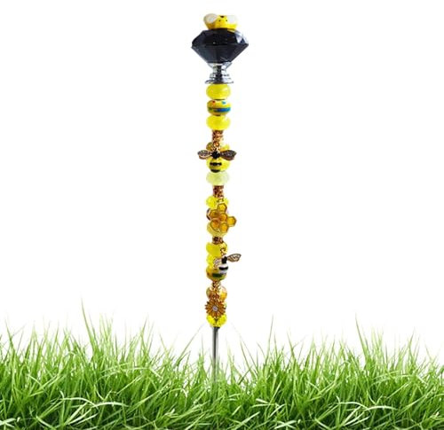 Niktule -Lichtfänger-Gartenstecker, Gartenstecker | Gartenstecker, dekorative Biene auf Stab,Dekorativer Bienenstab, Feenstab-Gartenstecker mit verschiedenen Perlen für Garten, Rasen,