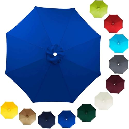 Odaima Auvent de Remplacement pour Parasol 2m/2,7m/3m, 6 Baleines/8 Baleines Toile de Rechange pour Parasol Déporté, Housse de Rechange Pour Parasol de Jardin Terrasse Plage(#4,9.8ft(3.0m)/6 Rippen)