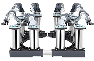 ZGPjubilant Movable Dryer and Refrigerator Base Stand with 4 Locking Wheels Adjustable 16-25 Base Washing Machine Base Appliance Wheels Fridge Freezer Trolley Anti-vibration Mat (12 Wheels 22cm)