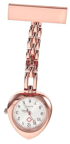 WRITWAA 2stücke Herzförmige Damen-taschenuhr Aus Elegante Pflegeuhr Mit Großem Zifferblatt Für Ärzte Und Modisches Design Roségold Für Jeden Anlass