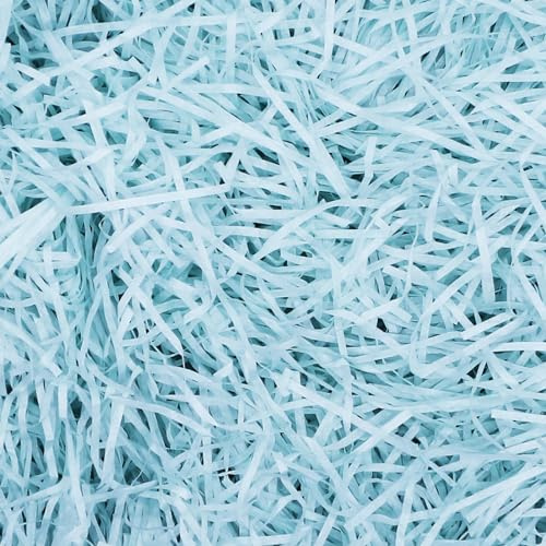 200g Riempimento di Rafia per Cesto Regalo Triturato Riempimento di Carta Regalo per Riempimento di Cesto Regalo e Incarto Regalo per Decorazioni di Scatole Regalo (Azzurro)