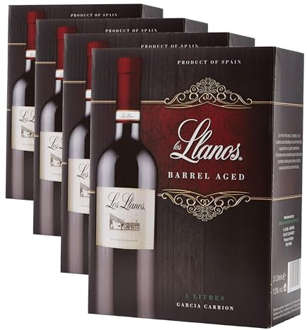 Señorío de los Llanos Tempranillo - Vino Tinto - Bag in Box de 3000 ml (Paquete de 4)