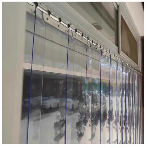 Qulamrdk Glatter PVC-Türvorhang Transparent Streifenvorhang Lamellenvorhang PVC Vorhang Geeignet für Saubere Zimmerschlafzimmer und Einfache Installation(120x210cm/47.24x82.68in)