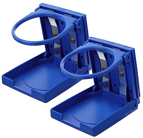 Soporte para Botellas de Coche Plegable Azul de Plástico 2piezas