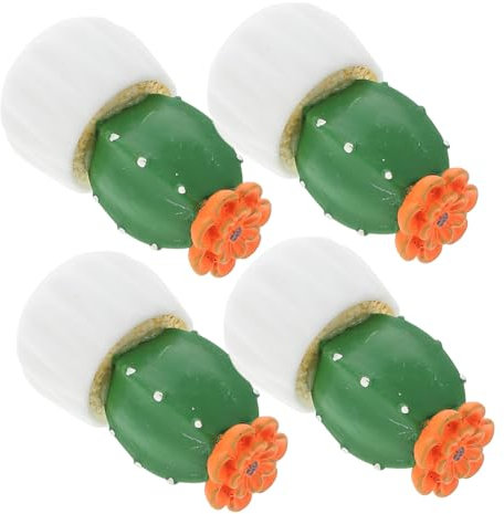 CIYODO Adornos de Cactus Artificiales Mini en Resina 4 Piezas