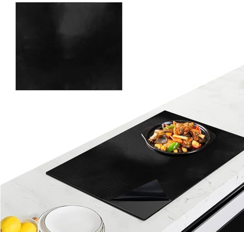 GETRICH 61x53cm Large Induction Hob Protector Mat Silicone Induction Hob Cover(Magnetic) Cooktop Scratch Protector BPA Free Multifunctional Silicone Mats Heat Resistant Stove Cover for Induction Stove