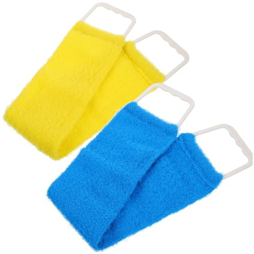 Vaguelly Serviette Exfoliante Double Face Longue, Fibres Naturelles, Lavage Corps et Massage du Dos, Unisexe, Usage Bain et Spa, Couleur Aléatoire