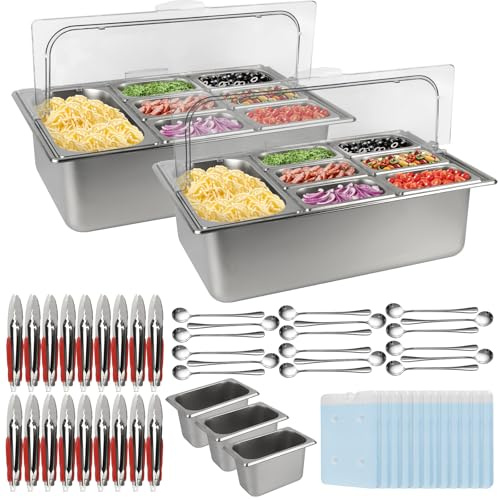Kalolary 2 pezzi 10 teglie Acciaio Inox Stazione per Condire pizza