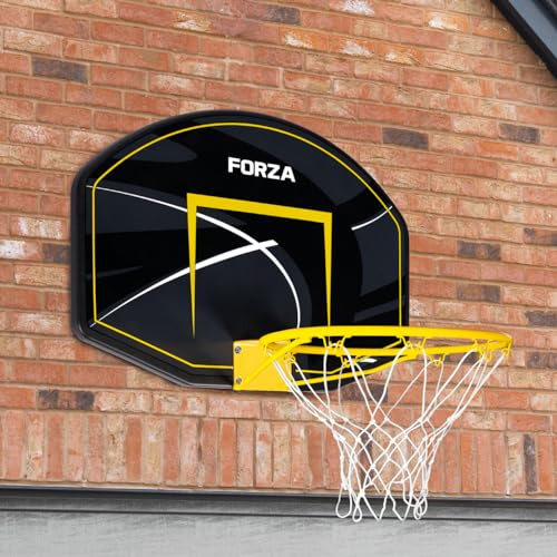 FORZA Wall Mounted Basketball Backboard & Hoop with Net | Weather-Resistant Backboard & Steel Rim – Mini 40cm or Standard 45cm Rim for Indoor & Outdoor Use