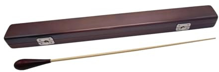 LeeQinersw Musikdirigentenstab Holz Dirigentenstock Orchesterleiter Taktstock mit Handgefertigtem Holzgriff Holzbox Zur Lagerung für Chorleiter Musikverein, Roter Griff