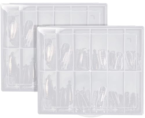 Poly Gel nagelformer 240 st nagelformer, 12 storlekar polygel, klar plastförlängning, återanvändbar dubbel för hem och salong