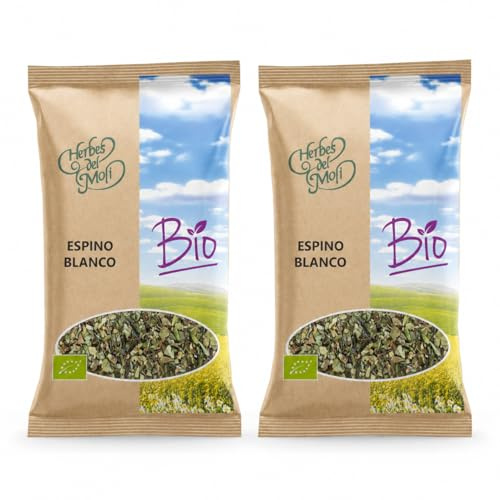 Pack 2 Espino Blanco Flor y Hojas Herbes del Molí Bio 25 g, Planta Ecológica para Infusión, Mezclas Herbales y Uso Tradicional, Total 50 g