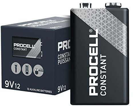 Duracell Procell Alkaline Batteries, 9V, 12/Box