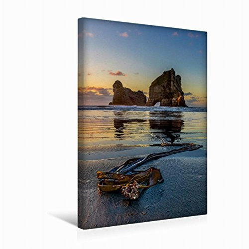Premium Textil-Leinwand 30 x 45 cm Hoch-Format Sonnenuntergang am Wharariki Beach, Neuseeland | Wandbild, HD-Bild auf Keilrahmen, Fertigbild auf hochwertigem Vlies, Leinwanddruck von N N