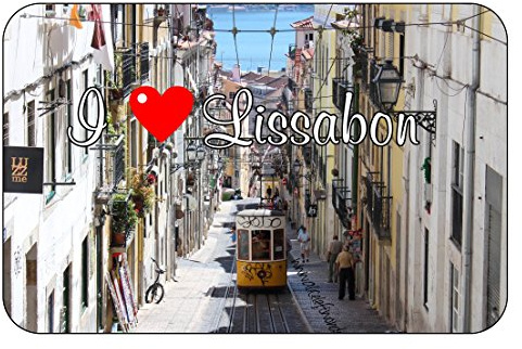 Cadora Magnetschild Kühlschrankmagnet I Love Lissabon