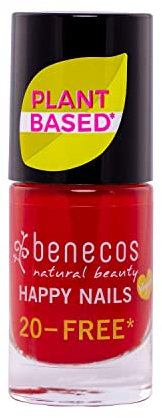 Benecos 20-Free Vegan Nail Polish vintage red - pflanzenbasierter Nagellack - schnelltrocknend & langanhaltend - wasserdurchlässig - angereichert mit Biotin - 5ml