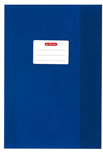Herlitz Heftumschläge/Hefthüllen Din A4 / Baststruktur (Dunkelblau, 5er Pack | A4)