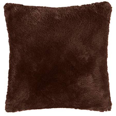 Value Comfort Home Set of 2 - Luxury Super Soft FAUX FUR Mink FILLED Cushions - Size & Colour Options - 18 Brown (2)