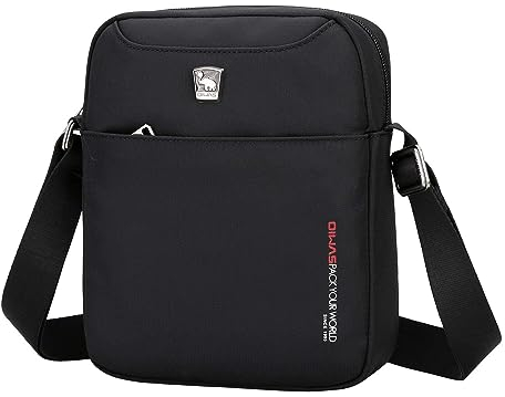 OIWAS Umhängetasche Herren Klein Herrentasche zum Umhängen Männerhandtasche Schultertasche Tasche Handytasche Männer Schwarz