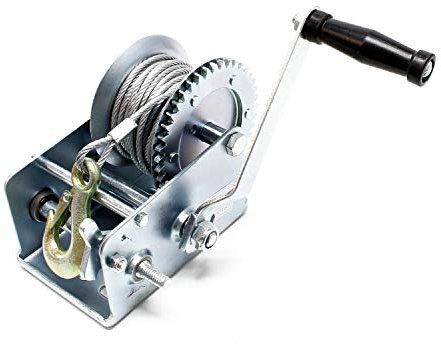 VERRICELLO MANUALE 1200KG ARGANO 2 MARCE AUTO FUORISTRADA CAVO ACCIAIO 10 MT GANCIO FERRO