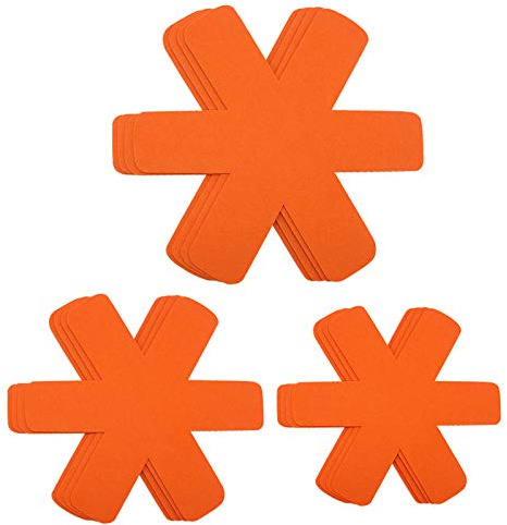 Pan Pot Protectors, Large & Thicker Pan Protector/Separators/Dividers Pads,3 Sizes, 12 Pcs, for Protecting and Separating Your Cookware(Orange)