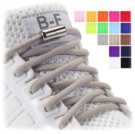Olukssck 2 Paar Elastische Schnürsenkel Ohne Binden mit Metall Lock, 105cm | Gummi Schuhbänder, für Kinder Erwachsene, Schnürsenkel Schnellverschluss, 5mm Ovale für Turnschuhe, Laufschuhe, 16 Farben