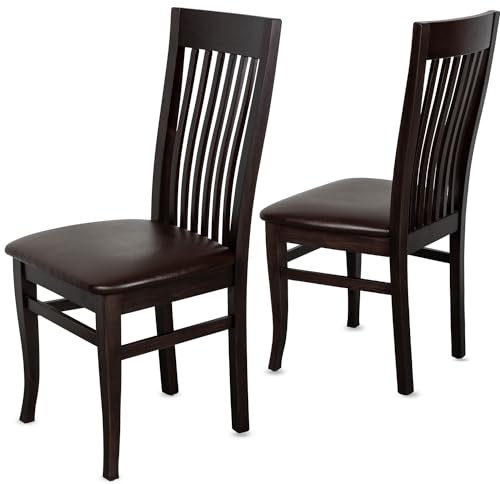 Staboos Esszimmerstühle 4er Set Massivholz Buche, Wenge - Braun CH05 | bis 150 kg, fertig montiert, Sitzpolster austauschbar, Küchenstühle & Esstisch Stühle, für Wohnzimmer & Esszimmer
