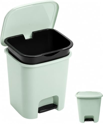7.5L Foot Pedal Bin, Slim Plastic Dustbin with Soft Close Lid for Home