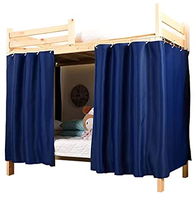 Lightolife Verdickte, atmungsaktive Verdunkelungsvorhänge für Etagenbett-Vorhänge für Doppelbett, Wohnheim, Marineblau, 2 Paneele