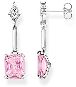 THOMAS SABO Ohrringe mit pinken und weißen Steinen Silber 925 Sterlingsilber