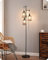 EDISHINE Stehlampe Wohnzimmer Dimmbar, 3 Käfig Lampenschirm aus Metall, 163cm Retro Standleuchte, Industrial Stehleuchte Schwarz mit LED E27 Leuchtmittel, für Modern Deko Schlafzimmer, Geschenk