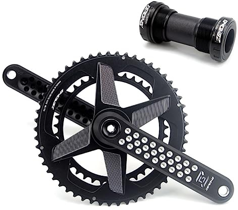 LHHL Rennrad Kurbelgarnitur 50–34 Zähne 52–36 Zähne 53–39 Zähne Kettenblatt Set 165mm GXP Fahrrad Kurbelarm Mit Innenlager Für 8‑12 Gang Rennrad (Color : Silver, Size : 53-39T)