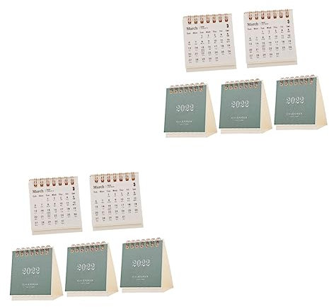 Ciieeo 10stücke Tischkalender Dekorative Kalender Für Schreibtisch Einfaches Design Für Büro Und Zuhause Mit Vielen Platz Für Notizen Aus Hochwertigem Papier Sanftem