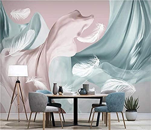 Papel Pintado 3D Nórdico Moderno Pluma De Seda Fondo Abstracto Papel Pintado Mural Decoración Fotomural Sala De Estar Pared Pintado Papel Tapiz No Tejido-430cm×300cm