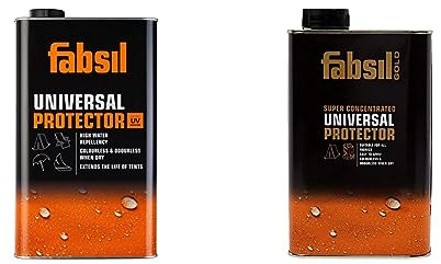 Fabsil FabsilFabsil GRA-FAB49 Waterproofer for Tents - Black, 5 Litre & Grangers Waterproof GOLD Silicone Concentrate, Black, 1 lt UKGrangers