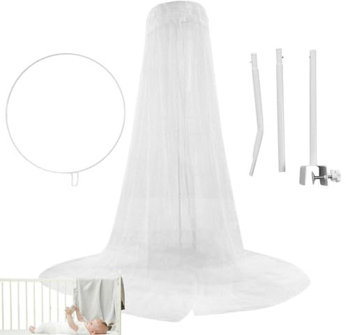 Idezek Himmelständer für Kinderbett | Robuster und Verstellbarer 5-stufiger Netzständer,Babybetthimmel für Babyzimmer, Kinderbett, Betthimmel für Kinderbett, Netzzubehör für Babybett
