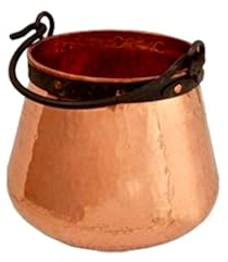 ich-zapfe.de Pentola in Rame, Paiolo in Rame, Caldaia in Rame - con Manico in Ferro, 10L