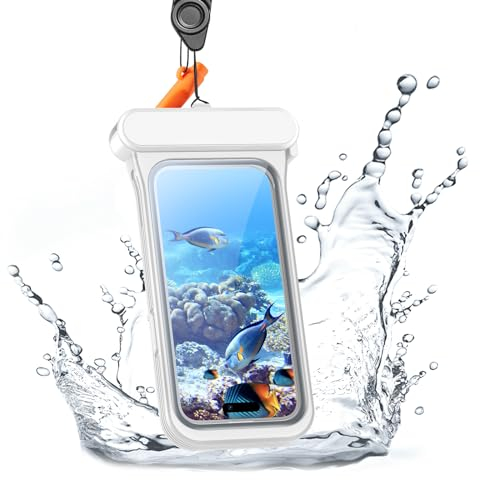 ESR wasserdichte Handyhülle für iPhone 15 Pro/14 Pro/13 Pro, Berührungsempfindlichkeit unter Wasser, schwimmende wasserfeste IPX8 Handyhülle mit Trageband, Unterwasser Handyhülle, Klar