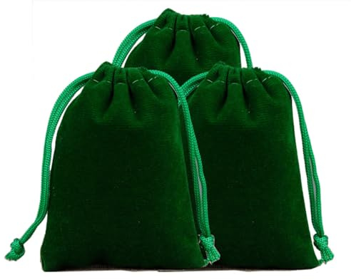 10 Stück Samtbeutel mit Kordelzug Stoffbeutel Samtsäckchen 20x30cm Grün | Schmuckbeutel aus Samt, Geschenksäckchen, Kordelzugbeutel,Samt Taschen zum Befüllen für Schmuck Hochzeit Party Geschenk