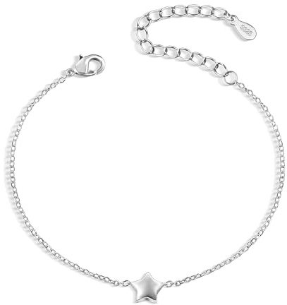 ALEXCRAFT Armbänder Damen Herz Armkette Silber Verstellbare Kette Schmuck | Verstellbar Armbänder für Damen Frauen Herz Charm Fußkettchen Freundschafts Armkette Muttertag Valentinstag Weihnachten