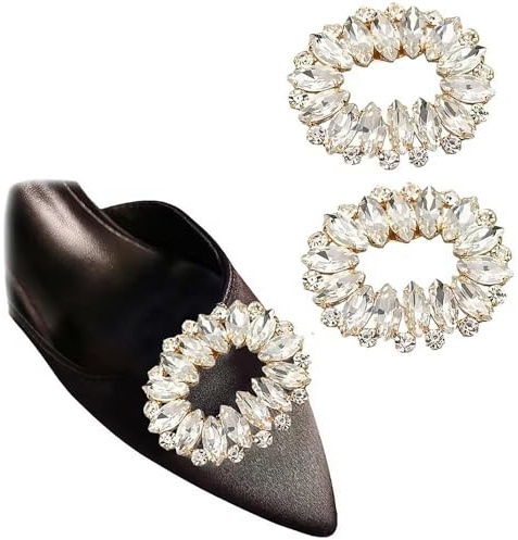 TRIXES Ovala Strass Skoklämmor Par - Elegant Skodekoration