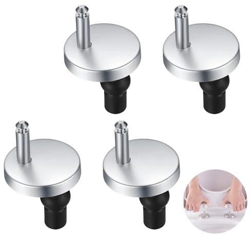 4 Stück Schrauben für Toilettensitz - Schnellverschluss, Universelle WC Sitz Befestigung, Graue Edelstahl Fittings für WC Blindlöcher