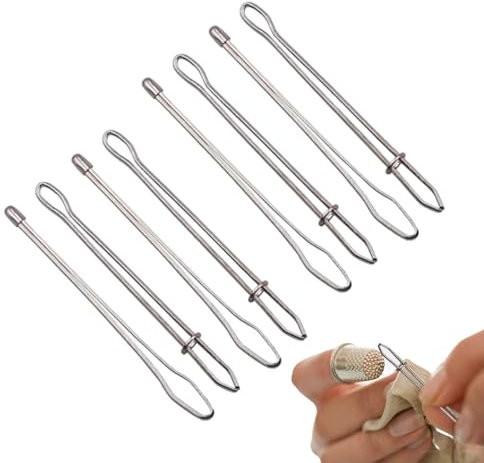Durchziehnadel, Näh-Einfädler-Werkzeug, Elastische Kordel Stahl Einfädler, Kordelzug-Einfädler-Werkzeug-Set, 8X Edelstahl-Kordelzugseil-Einfädelwerkzeug, Kordelzug-Einfädler-Nähwerkzeug Für Jacken