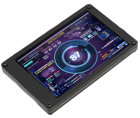 ZJchao Pc Temperature Display, 3.5 Inch Computer Temp Monitor Pc Case Screen Gaming Pc Parts with Computer Temp Monitor, Holder and USB Cable for Any Setting, Protecting Your Eyes While e