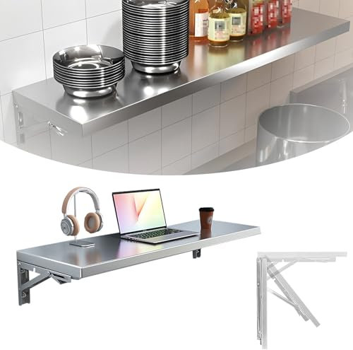 Pounjsd Tavolo Pieghevole A Parete 110×40cm,tavolo da lavoro cucina pieghevole,Scrivania Porta Pc, Scrivania Da Parete, Scrivania, Salva Spazio,Tavolo Da Muro Pieghevole Cucina,Per Sala Da Pranzo