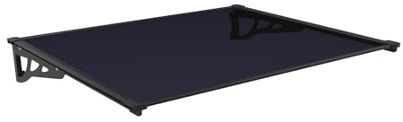 Vente-unique - Auvent de Porte en Aluminium 150 x 90 cm incliné Noir Kepler